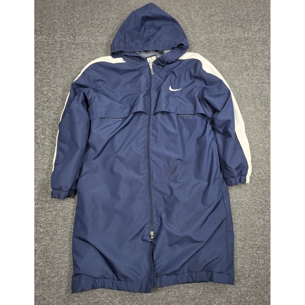 Nike Full Length Sherpa-lined Hooded Sideline Jacket Fleece Cape Coat Size S